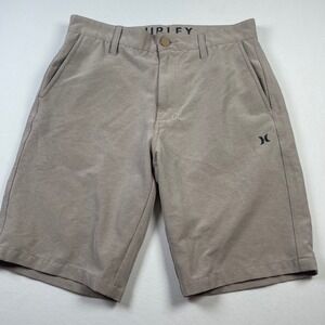 Hurley Mens Size 28 Khaki Flat Front Hybrid Shorts